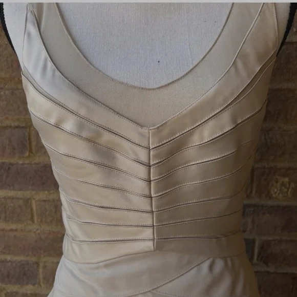 Xscape tiered elegant evening gown with mesh bodice - Picture 11 of 13